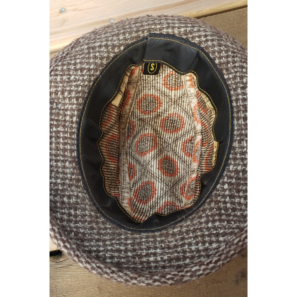 SOLD Wool Tweed Vintage Fedora Hat Fall Style S - Picture 5 of 6